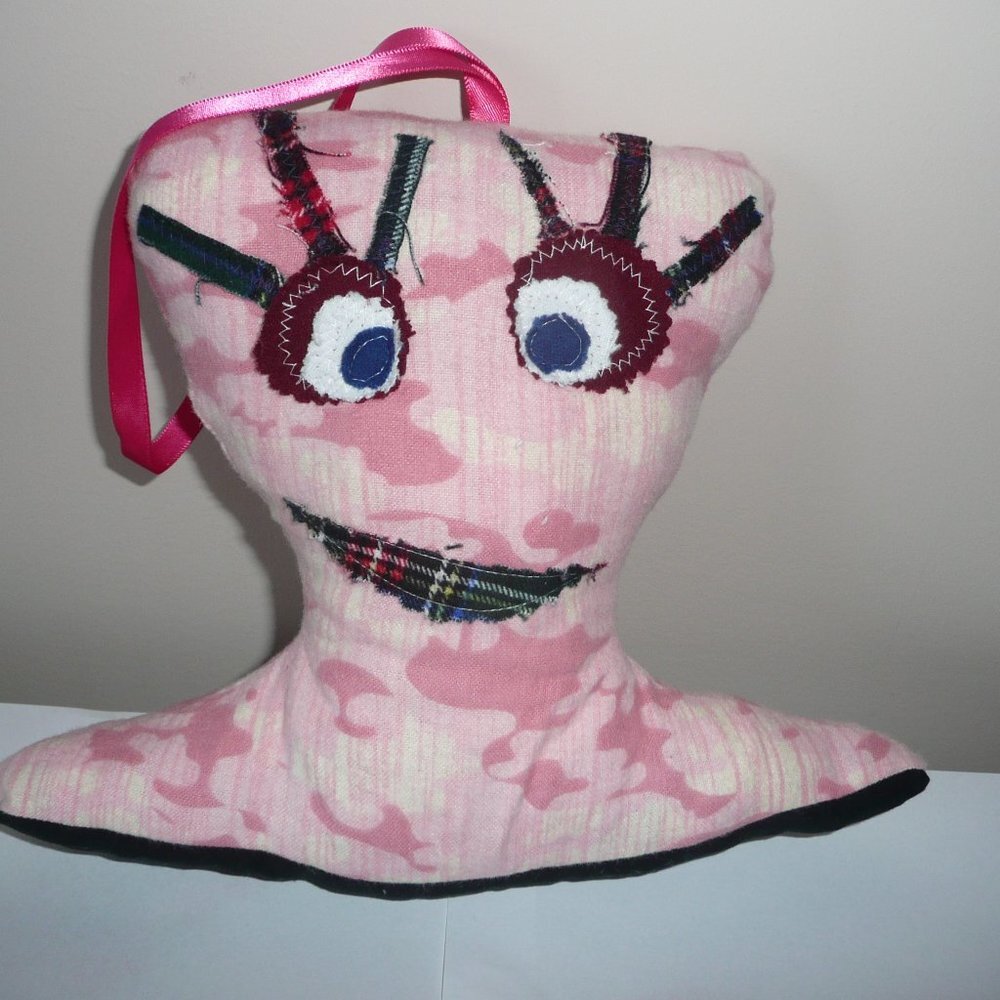 Handmade Halloween Small Soft Pillow With Face & Handle